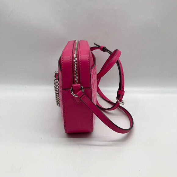 Michael Kors Dragon Fruit Ombre Leather Jet Set Logo Crossbody Bag - Picture 4 of 11
